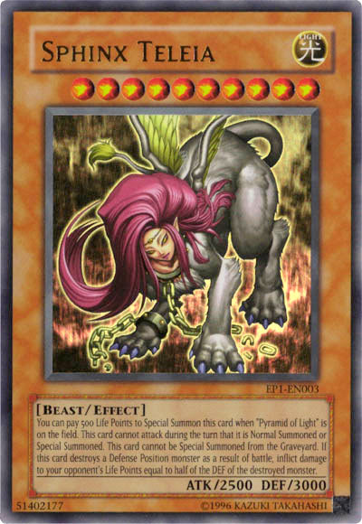 yugioh card sphinx Sphinx Teleia [EP1-EN003] Ultra Rare