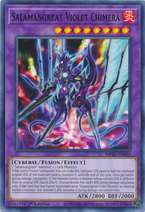 yugioh chimera cards YuGiOh Trading Card Game 2020 Tin of Lost Memories Common Salamangreat Violet Chimera MP20-EN016