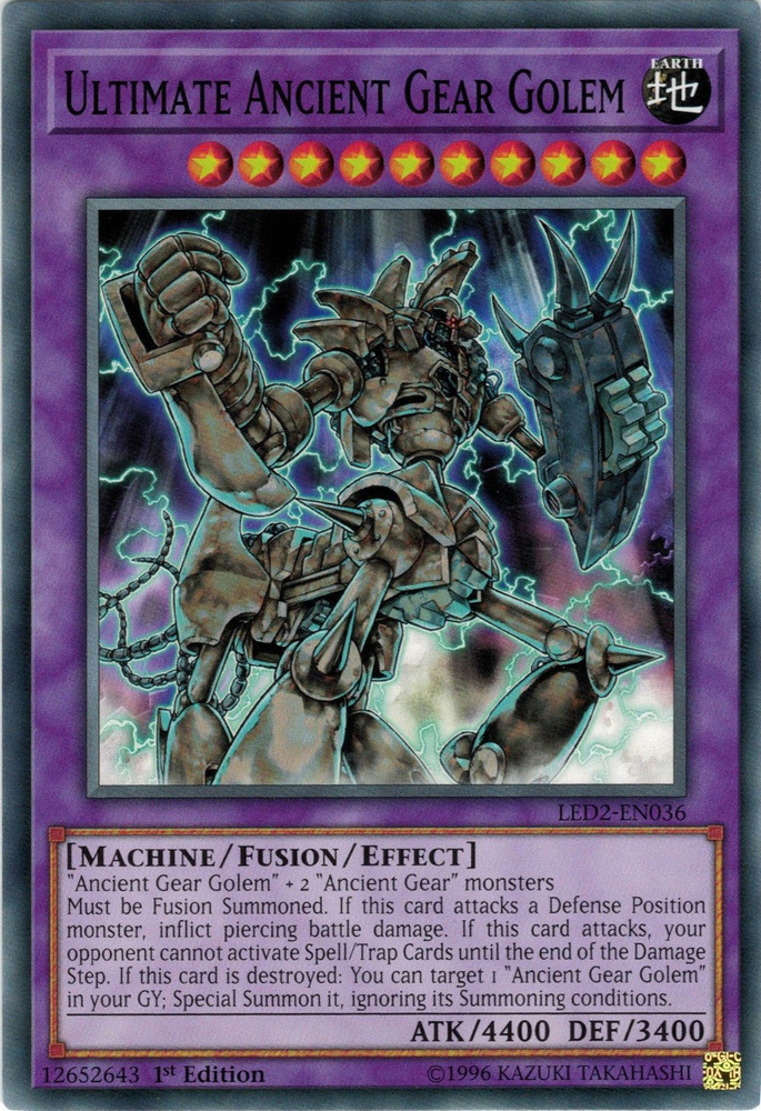 yugioh piercing damage cards Ultimate Ancient Gear Golem - LED2-EN036 - Common - 1st Edition