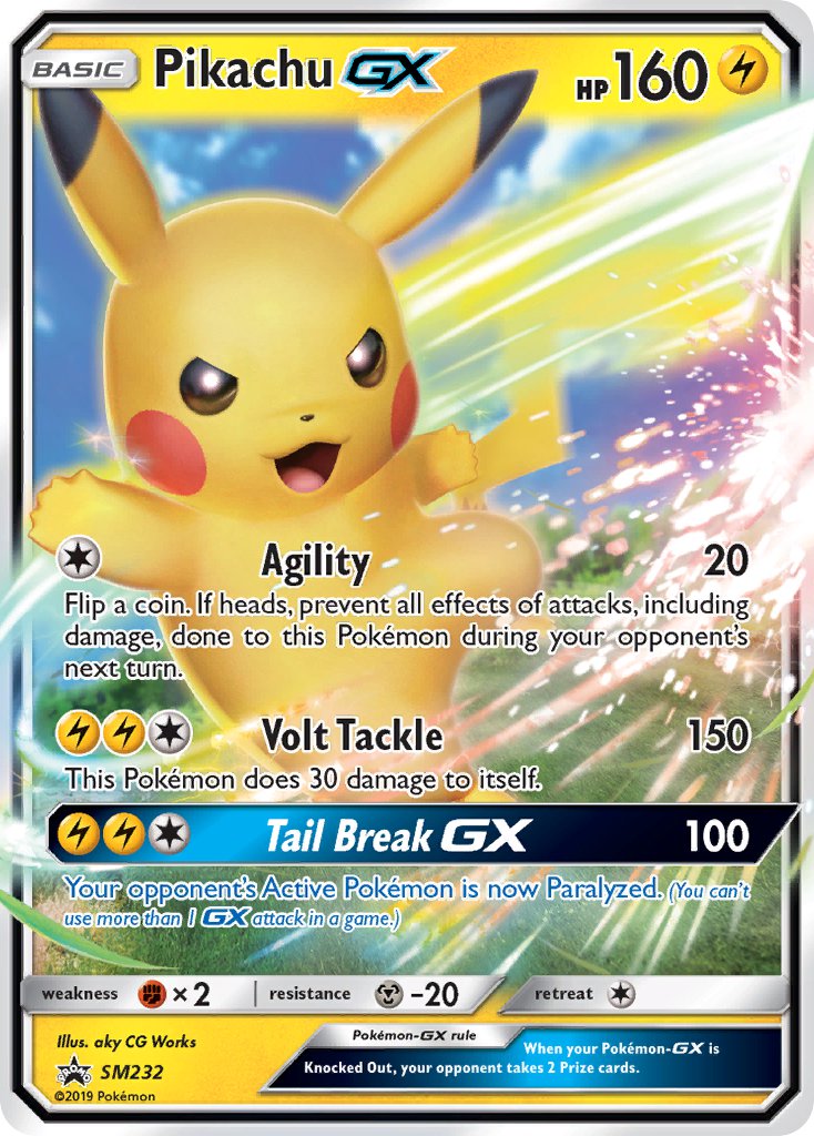 pikachu pokemon card 2019 Pokemon Sun & Moon Promo Ultra Rare Pikachu GX SM232