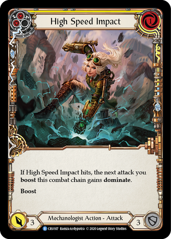 High Speed Impact (Yellow) [CRU107] (Crucible of War)  1st Edition Rainbow Foil