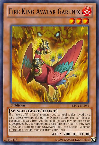 fire king yugioh cards Avatar Garunix [LTGY-EN034] Common part of the Sacred Case Type:Graded Slab (+ $7.00) Chilling Reign Booster Pack Sword & Shield Silver Tempest