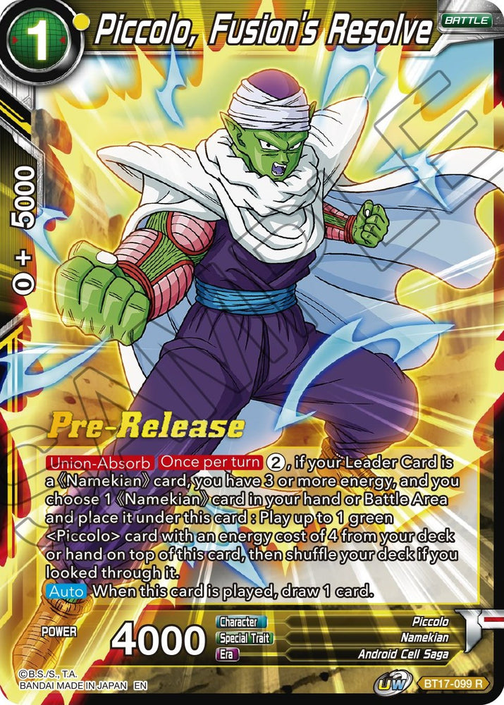 Piccolo, Fusion's Resolve (BT17-099) [Ultimate Squad Prerelease Promos]