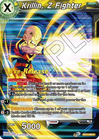 Krillin, Z Fighter (BT17-086) [Ultimate Squad Prerelease Promos]