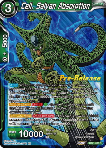 Cell, Saiyan Absorption (BT21-090) [Wild Resurgence Pre-Release Cards]