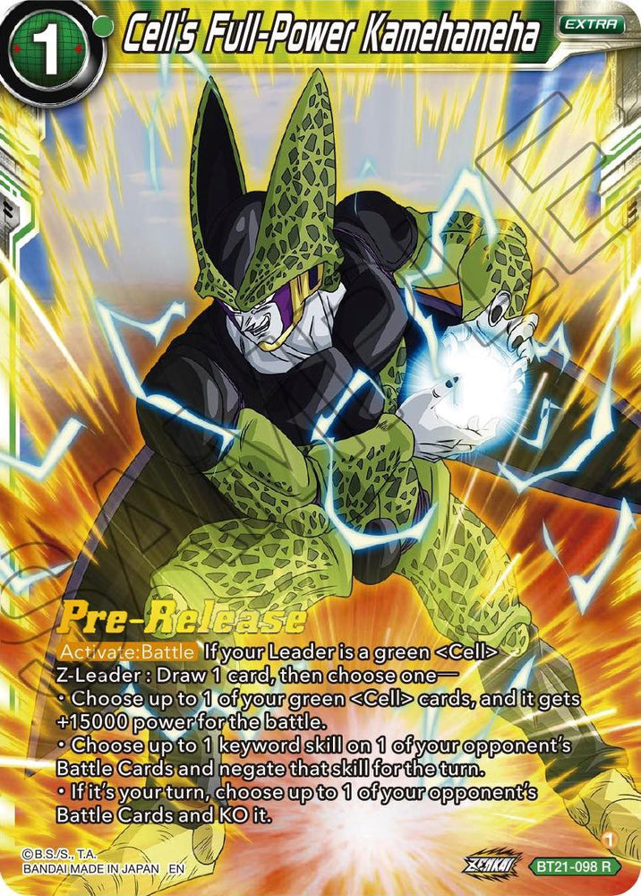 Cell's Full-Power Kamehameha (BT21-098) [Wild Resurgence Pre-Release Cards]