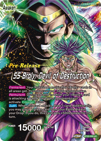 Broly & Paragus // SS Broly, Devil of Destruction (BT22-055) [Critical Blow Prerelease Promos]