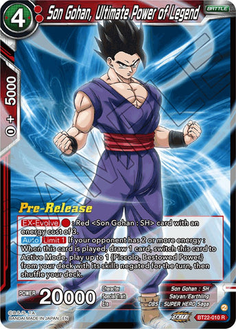 Son Gohan, Ultimate Power of Legend (BT22-010) [Critical Blow Prerelease Promos]