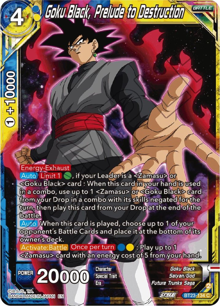 Goku Black, Prelude to Destruction (BT23-134) [Perfect Combination]