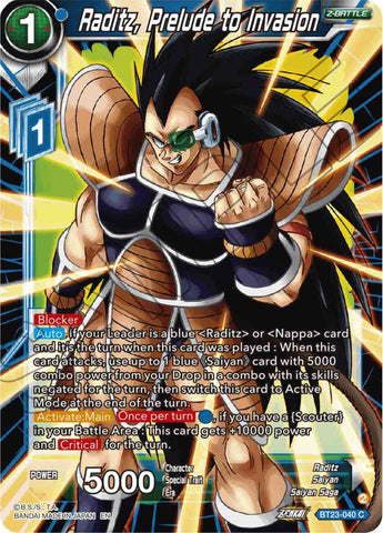 Raditz, Prelude to Invasion (BT23-040) [Perfect Combination]