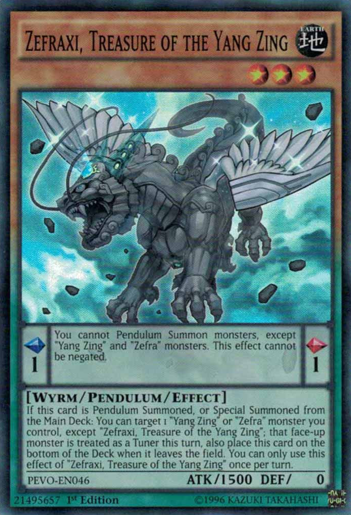yugioh treasure cards Zefraxi, Treasure of the Yang Zing [PEVO-EN046] Super Rare