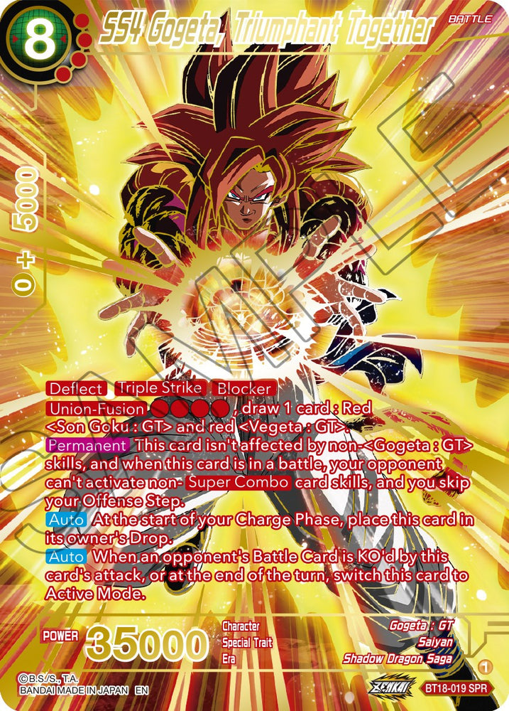 SS4 Gogeta, Triumphant Together (SPR) (BT18-019) [Dawn of the Z-Legends]