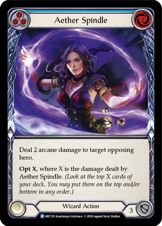 Aether Spindle (Blue) [U-ARC128] (Arcane Rising Unlimited)  Unlimited Rainbow Foil