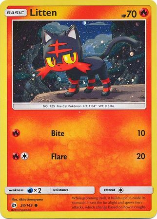 Litten (24/149) (Cosmos Holo) [Sun & Moon: Base Set]