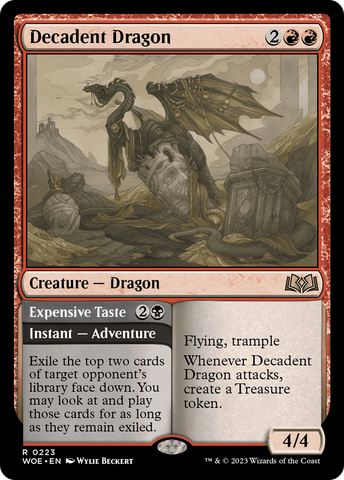 Decadent Dragon // Expensive Taste [Wilds of Eldraine]