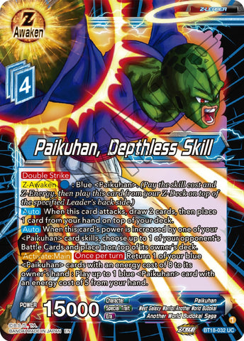 Paikuhan, Depthless Skill (BT18-032) [Dawn of the Z-Legends]