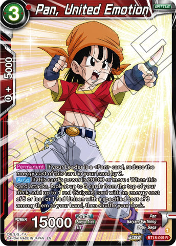 Pan, United Emotion (BT18-009) [Dawn of the Z-Legends]