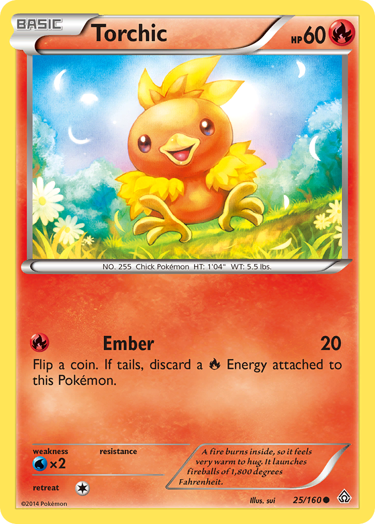 pokemon torchic card Torchic (25/160) [XY: Primal Clash] Heavily Played Reverse Holofoil