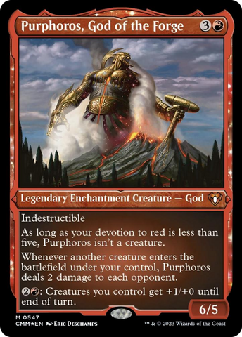 Purphoros, God of the Forge (Foil Etched) [Commander Masters]