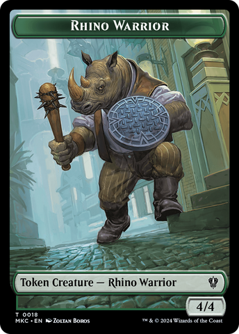Thopter // Rhino Warrior Double-Sided Token [Murders at Karlov Manor Commander Tokens]