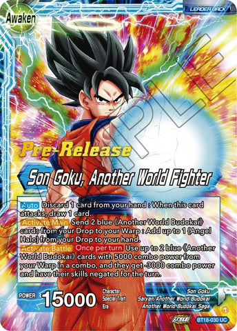 Son Goku // Son Goku, Another World Fighter (BT18-030) [Dawn of the Z-Legends Prerelease Promos]