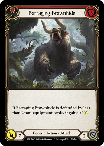 Barraging Brawnhide (Red) [WTR176-C] (Welcome to Rathe)  Alpha Print Rainbow Foil