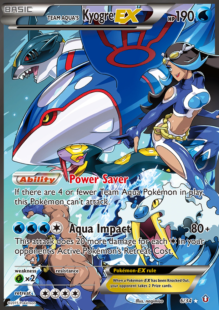 pokemon cards double crisis Team Aqua's Kyogre EX 6/34