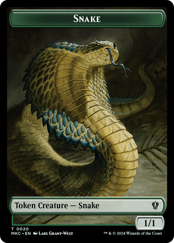 Snake // Morph Double-Sided Token [Murders at Karlov Manor Commander Tokens]