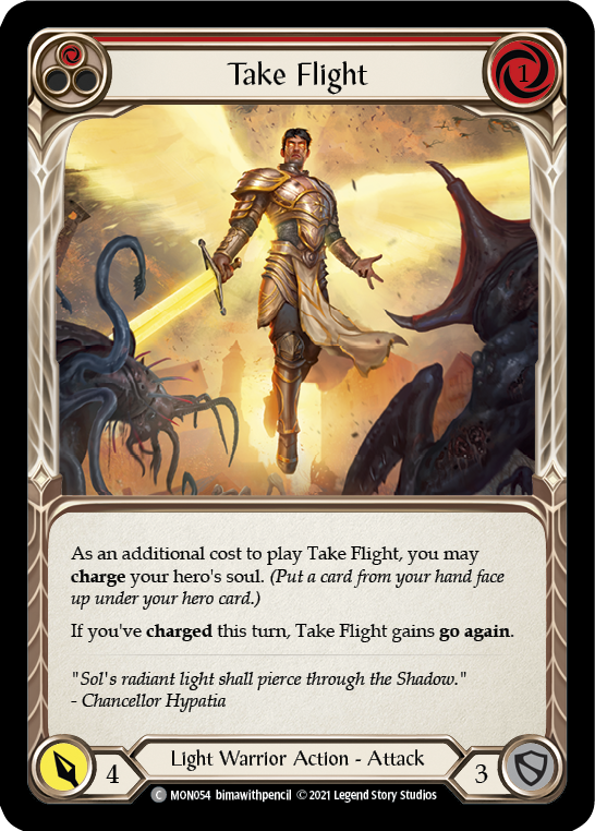 Take Flight (Red) [MON054-RF] (Monarch)  1st Edition Rainbow Foil