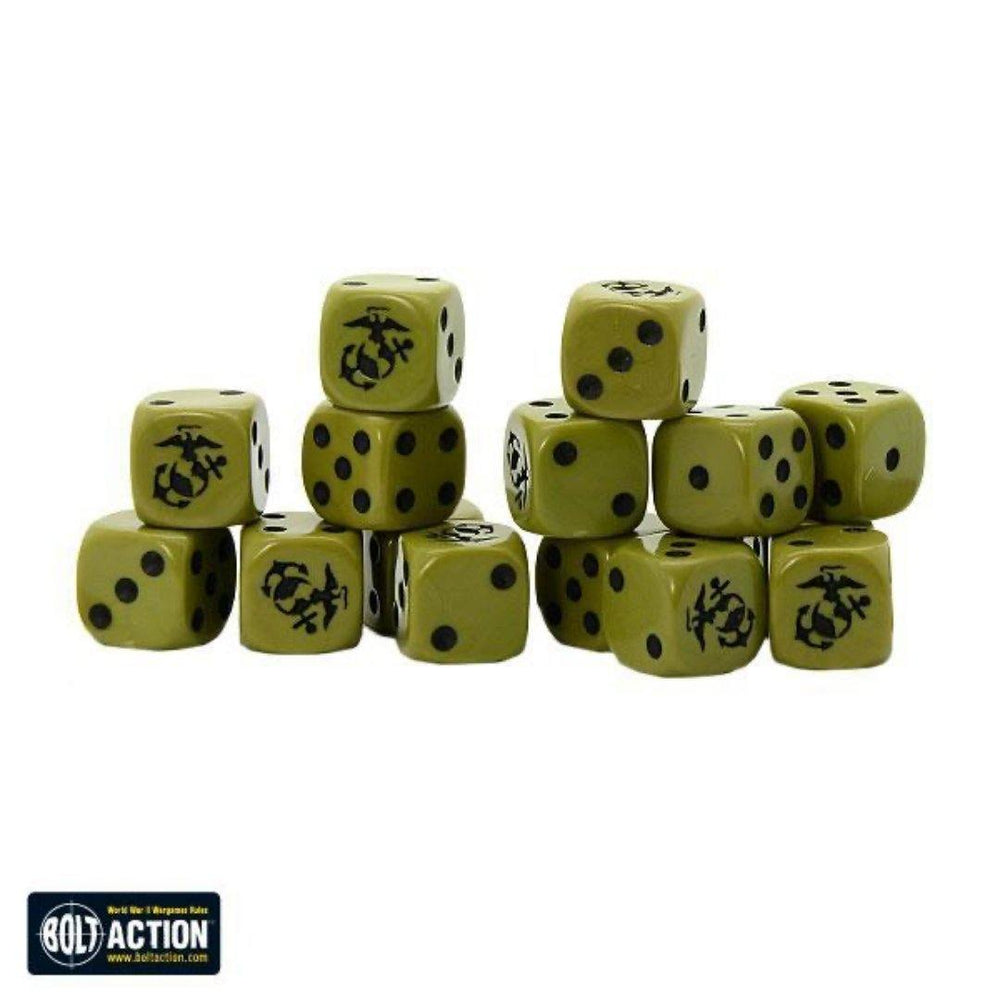 US Marine Corps D6 Dice (16) - Baxter's Game Store