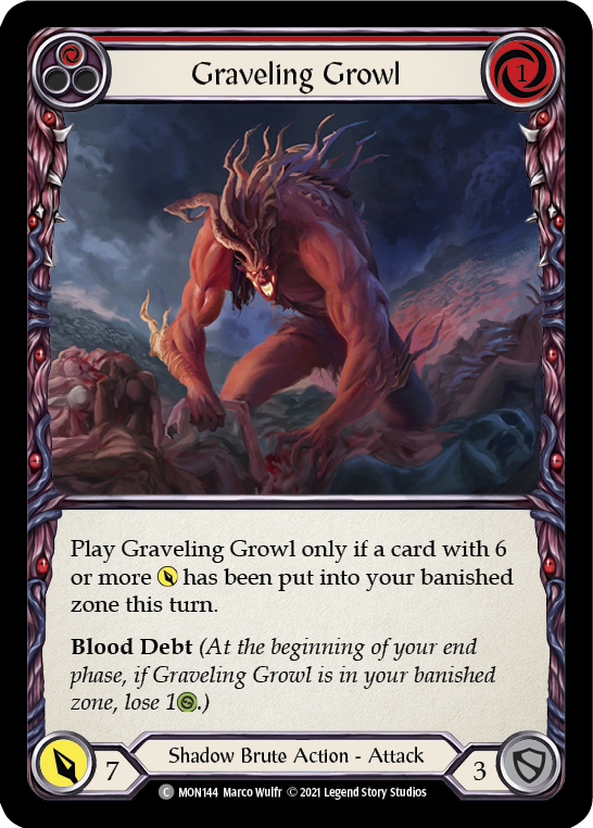 Graveling Growl (Red) [MON144-RF] (Monarch)  1st Edition Rainbow Foil