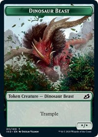 Dinosaur Beast // Human Soldier (004) Double-sided Token [Ikoria: Lair of Behemoths Tokens]