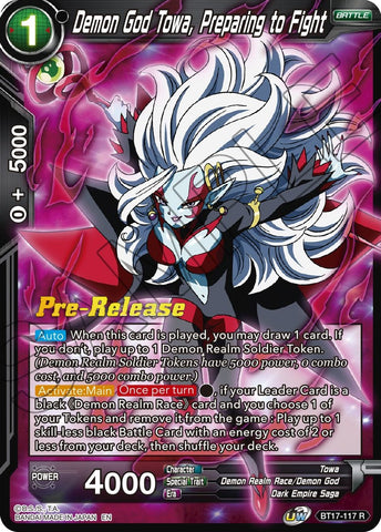 Demon God Towa, Preparing to Fight (BT17-117) [Ultimate Squad Prerelease Promos]