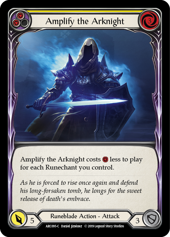 Amplify the Arknight (Yellow) [ARC095-C] (Arcane Rising)  1st Edition Rainbow Foil