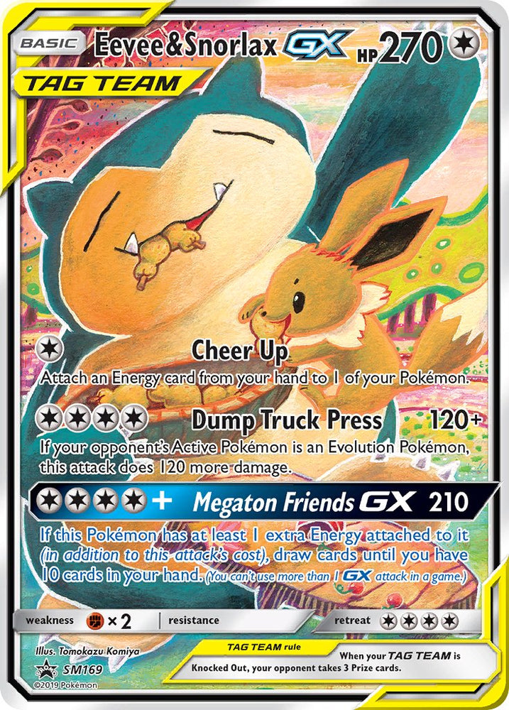pokemon cards gx snorlax Eevee & (Secret) [SM9 Colorless Collapse (80) This Pokmon is now Asleep Eevee & Snorlax GX -