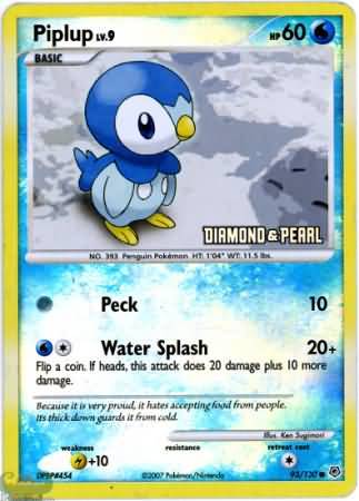 Piplup (93/130) [Burger King Promos: 2008 Collection]