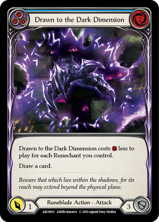 Drawn to the Dark Dimension (Blue) [ARC099-C] (Arcane Rising)  1st Edition Rainbow Foil