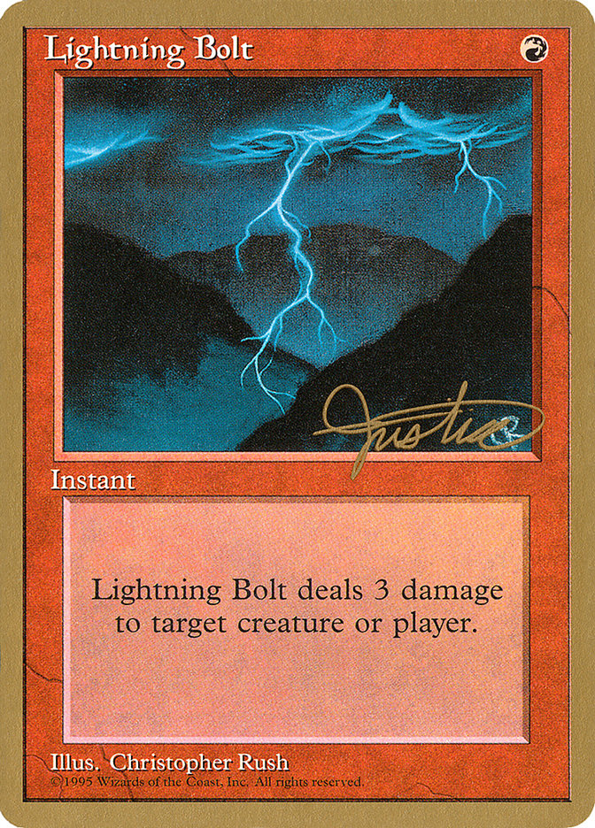 Lightning Bolt (Mark Justice) [Pro Tour Collector Set]