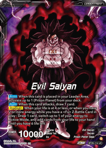 Evil Saiyan // Cumber, Maddening Force (BT20-114) [Power Absorbed Prerelease Promos]