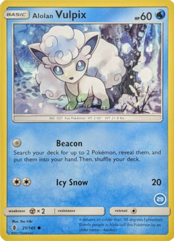 Alolan Vulpix (21/145) (Deck Exclusive #29) [Sun & Moon: Trainer Kit - Alolan Ninetales]