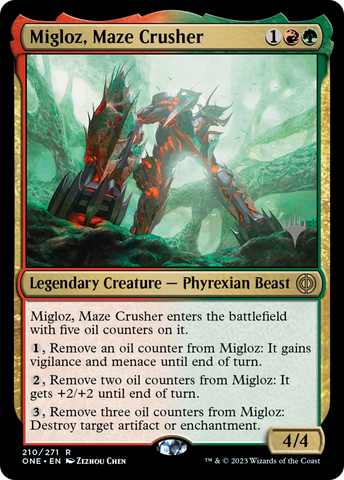 Migloz, Maze Crusher (Promo Pack) [Phyrexia: All Will Be One Promos]