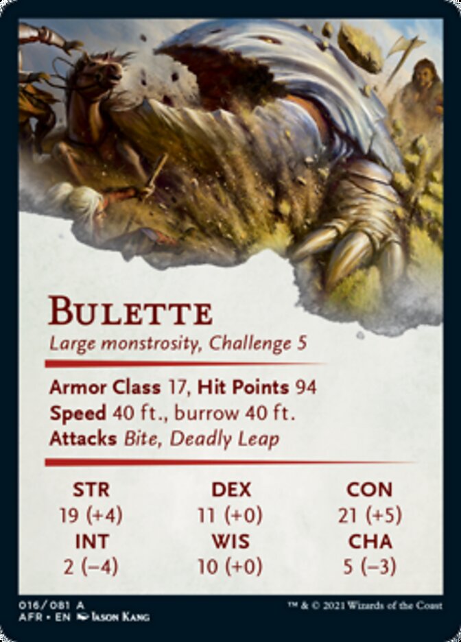 Bulette Art Card (Gold-Stamped Signature) [Dungeons & Dragons: Adventures in the Forgotten Realms Art Series]
