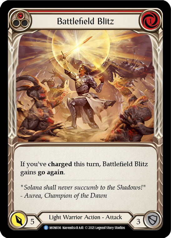 Battlefield Blitz (Red) [MON036-RF] (Monarch)  1st Edition Rainbow Foil