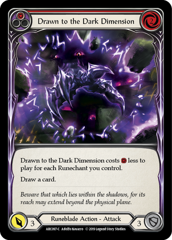 Drawn to the Dark Dimension (Red) [ARC097-C] (Arcane Rising)  1st Edition Rainbow Foil