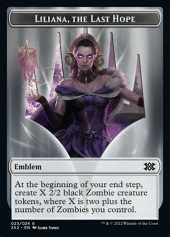 Liliana, the Last Hope Emblem // Spirit (002) Double-sided Token [Double Masters 2022 Tokens]