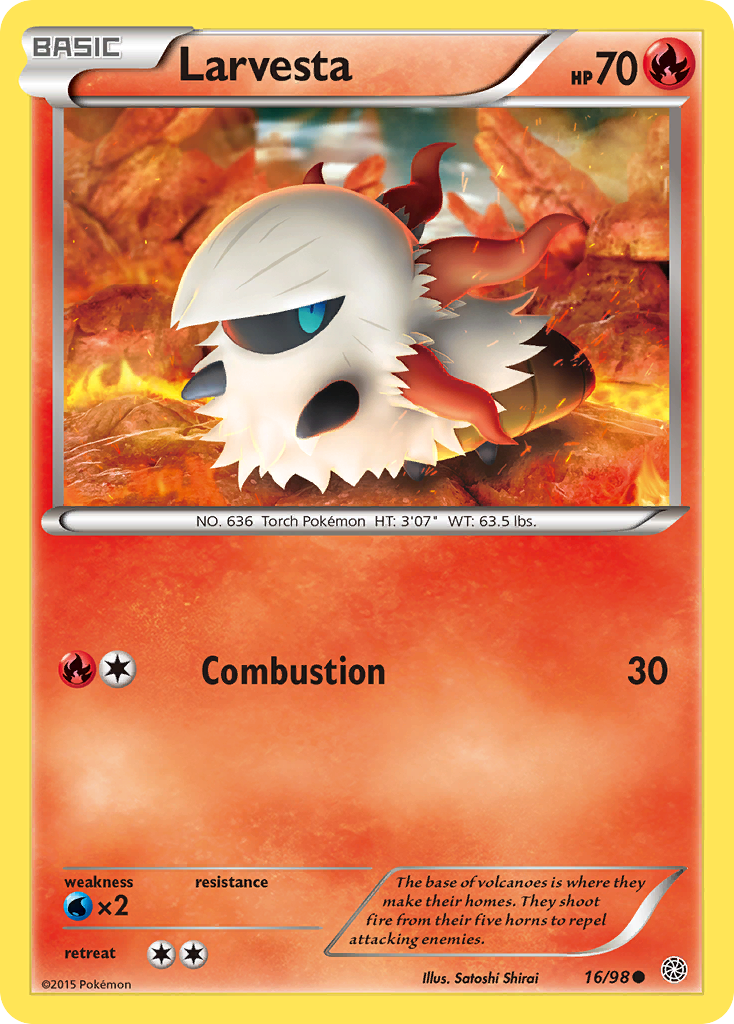 Pokemon Trading Card Game XY Ancient Origins Common Larvesta #16 Pokemon Trading Card Game XY Ancient Origins Common Larvesta #16