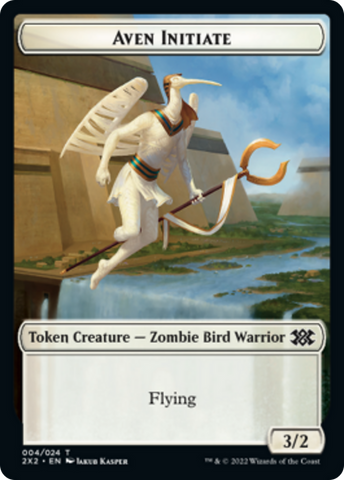 Egg // Aven Initiate Double-sided Token [Double Masters 2022 Tokens]