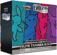 Pokemon store Center Exclusive Evolving Skies Jolt, Flare, Umb, Leaf Elite Trainer Box